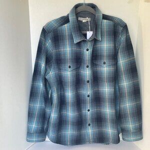 Outerknown Blanket Plaid Shirt Mens Medium Blue Flannel Long Sleeve Button Down